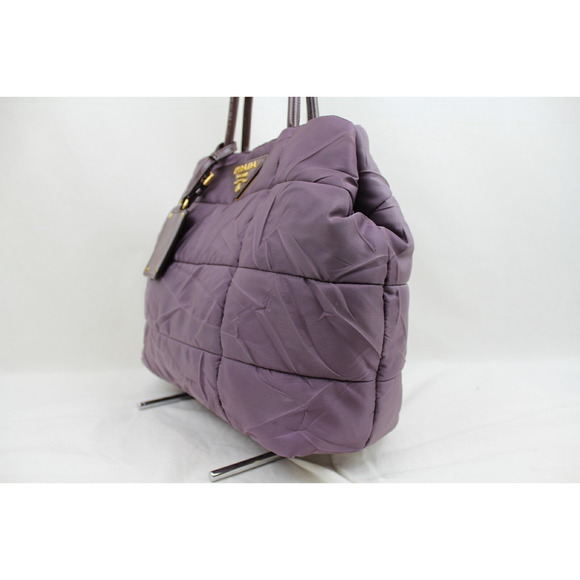 Prada Crispy Nylon Tote Bag Purple Handbag - Picture 1 of 10